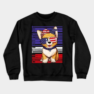 Corgi 4th of July Funny Dog Crewneck Sweatshirt